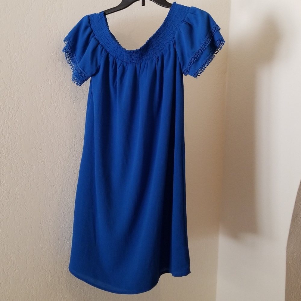Xiliration xs blue dress off the shoulder